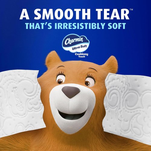 Charmin Ultra Soft Toilet Paper - Cushiony Touch, 24 Family Mega Rolls, White - 123 Regular Rolls