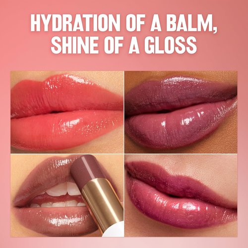 Revlon Super Lustrous Glass Shine Balm - Hydrating Tinted Lip Balm with Hyaluronic Acid & Aloe | Medium Pink 0.11 oz