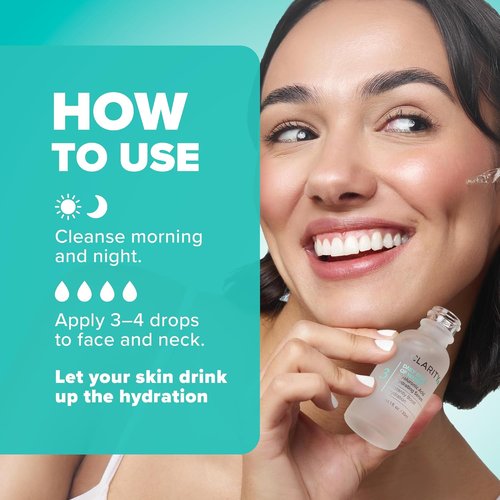 ClarityRx Daily Dose of Water Hyaluronic Acid Serum - Hydrating Anti-Aging Treatment for Dry Skin