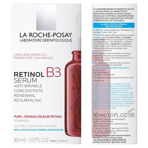 La Roche-Posay Pure Retinol Face Serum - Anti-Aging Formula with Vitamin B3 for Sensitive Skin | 1.0 Fl. Oz