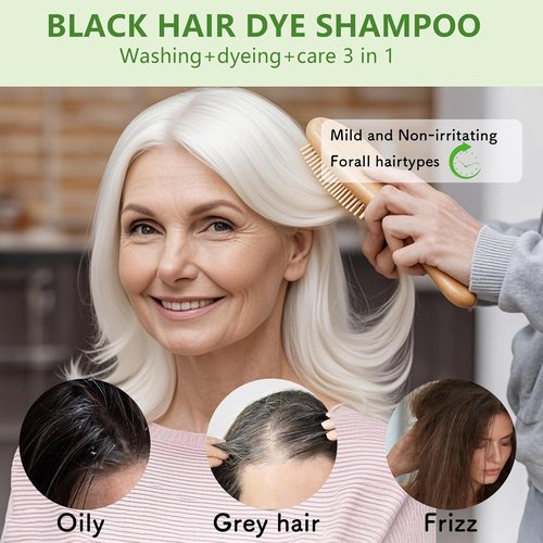 Regine Switzerland Black Hair Dye Gel - 3-in-1 Gentle Formula for Men & Women | Complete Gray Coverage, 200ml