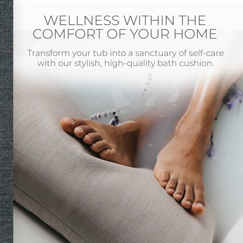 BADESOFA® Luxury Bath Tub Pillow for Feet | Premium-Quality Materials | Comfortable & Quick-Drying | Washable Bath Cushion in Charcoal | Home Spa Accessories | Universal Fit for Any Bathtub