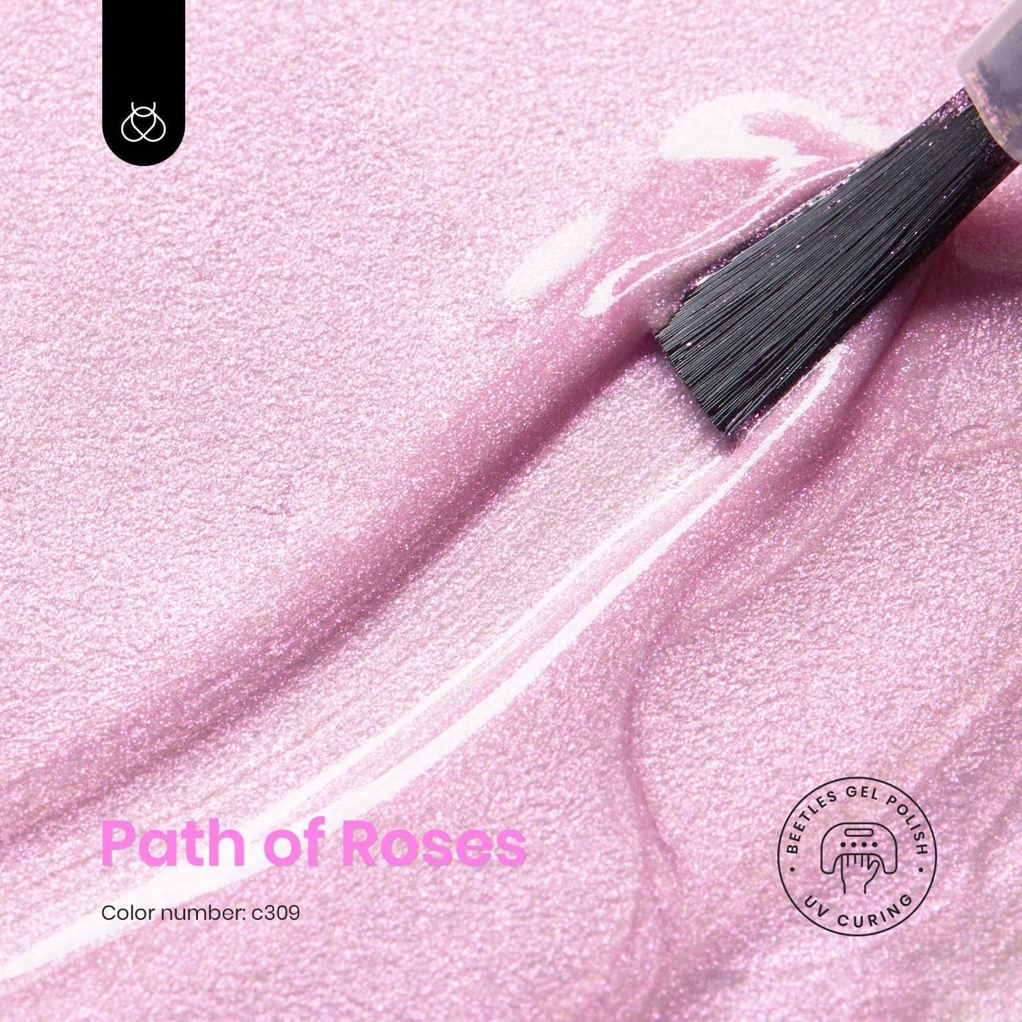 Beetles Baby Pink Pearl Gel Nail Polish, 15ml Pearl Pink Glitter Gel Polish Shimmer Pearlescent Shell Nail Gel Polish Iridescent Soak off Uv Led Salon Nail Art Design Pink Nail Gel