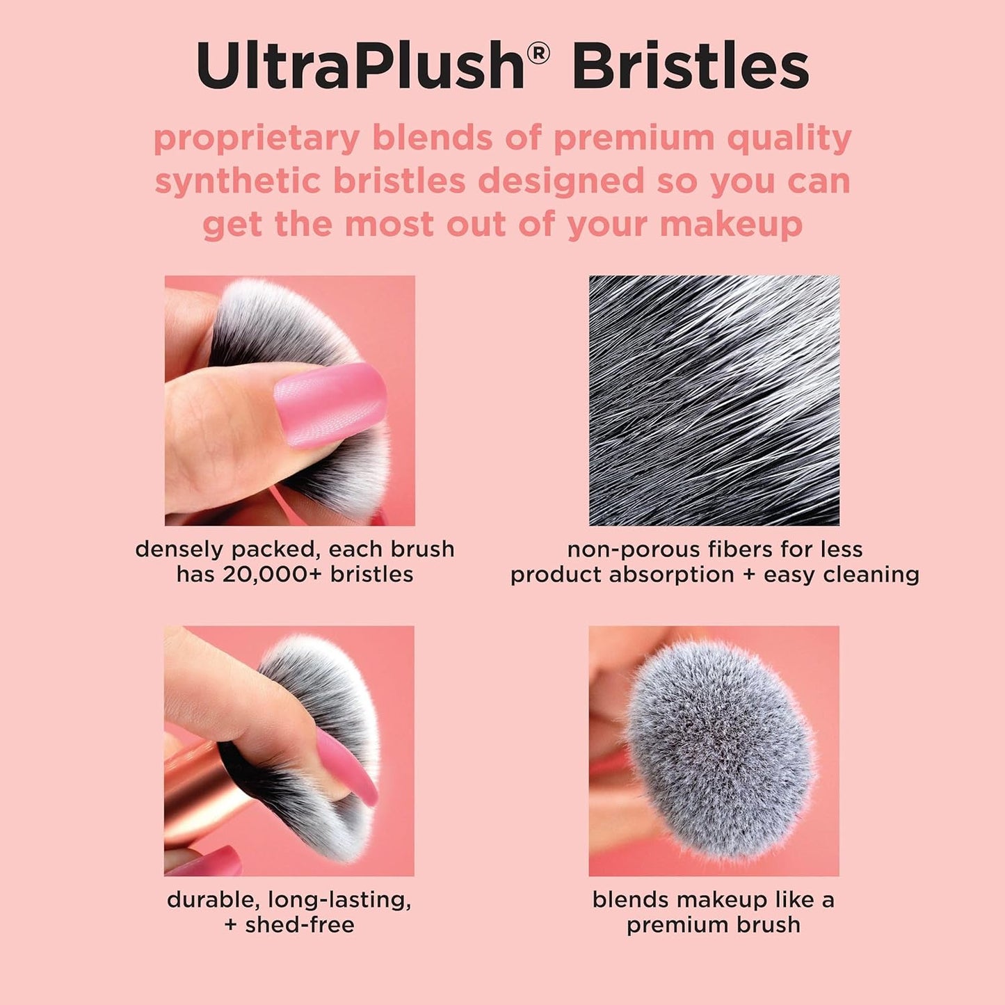 Real Techniques Expert Concealer Brush, Conceal Under Eyes & Cover Blemishes, Makeup Brush For Blending Liquid & Cream Concealer, Brighten Dark Circles, Cruelty-Free, Soft Bristles, 1 Count
