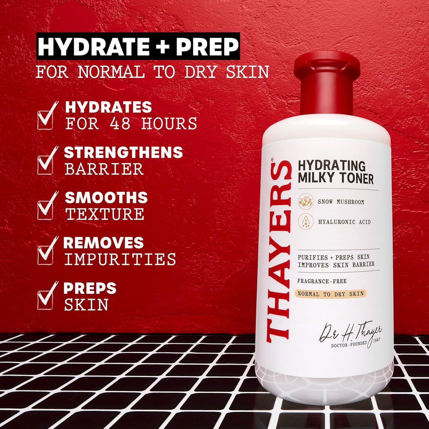 Thayers Milky Face Cleanser & Toner Bundle - Hydrating Skincare with Snow Mushroom & Hyaluronic Acid | 8 FL Oz & 12 FL Oz