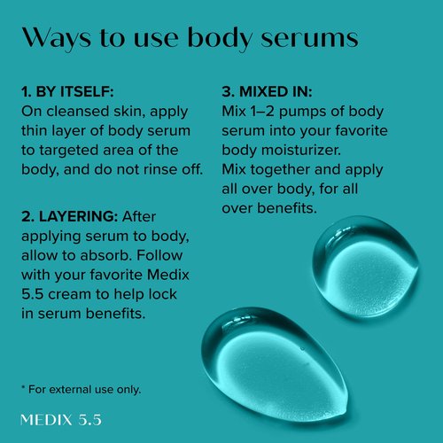 MEDIX Concentrated Body Gel Serum For Face & Body | Booster Skin Care Moisturizer Enhancing Serum To Supercharge Daily Skincare Routine | 20% Vitamin F, 10% AHA Exfoliant, & 3% Hyaluronic Acid