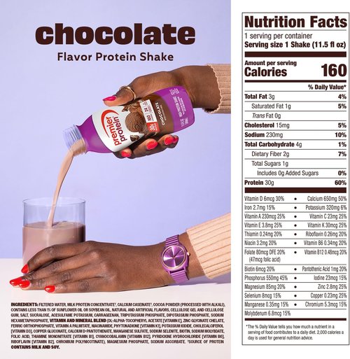 Premier Protein Shake - Chocolate Flavor | 30g Protein, No Added Sugar, 24 Vitamins & Minerals, 11.5 fl oz, 12 Pack