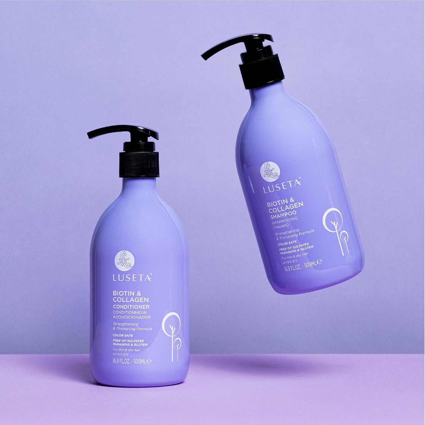 Luseta Hyaluronic Acid Moisturizing Shampoo & Conditioner Set for Dry and Damaged Hair, Sulfate Free Shampoo and Conditioner for Women Infused with Argan Oil and Shea Butter Paraben-Free2 x 16.9oz