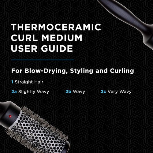 Denman Thermo Ceramic Hourglass Hot Curl Brush - Versatile Hair Curling & Straightening Tool - Gray