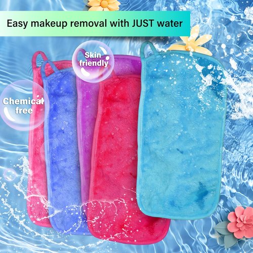 Nugilla Makeup Remover Cloths - 5 Pack Reusable Microfiber Towels for Effortless Makeup Removal