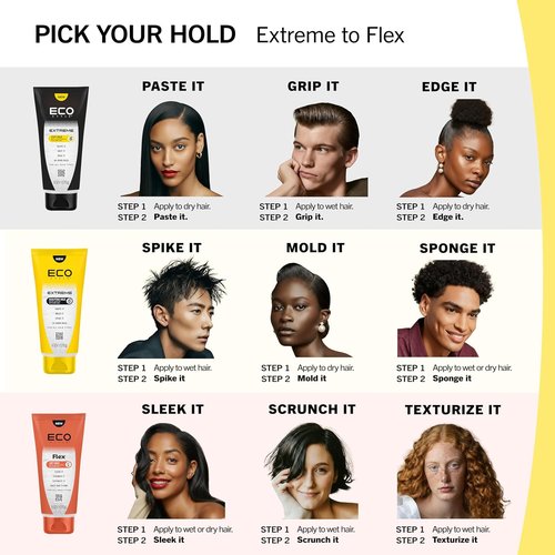 Eco Style Extreme Sculpting Gel - Maximum Hold Biotin Hair Gel, 6 Ounce | Alcohol-Free, All Hair Types
