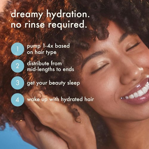 Amika Dream Routine Overnight Hydrating Hair Mask - Ultra-Hydrating Leave-In Treatment with Hyaluronic Acid for Dry Hair