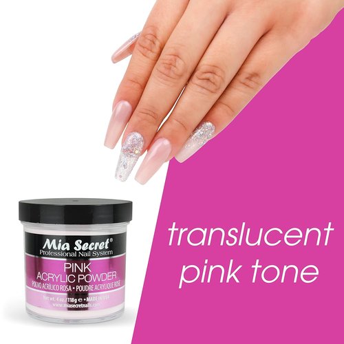 Mia Secret Pink Acrylic Powder - Professional Quality Nail Enhancement | 4 oz. Size