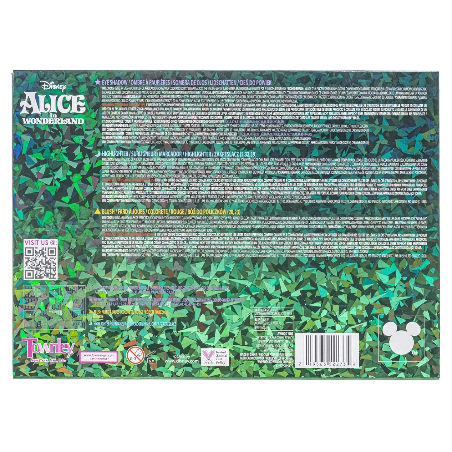 Townley Girl 55 Well Eye Shadow Palette - Shimmery & Matte Colors with Mirror for Girls & Teens