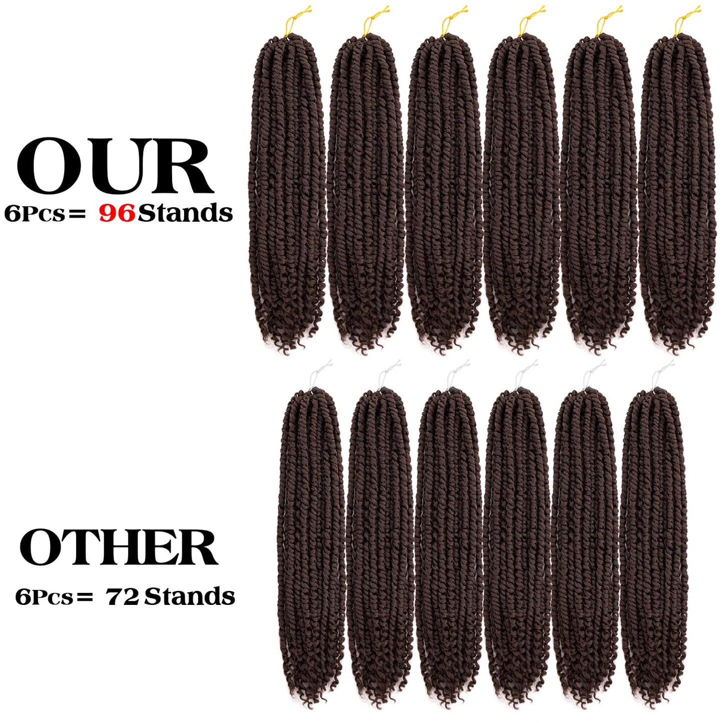 Passion Twist Crochet Hair 18inch 96 Stands Passion Twists Braiding Hair 6 Packs Synthetic Passion Twist Crochet Braids Hair Extensions (2#Dark Brown Hair, 18 Inch (Pack of 6))