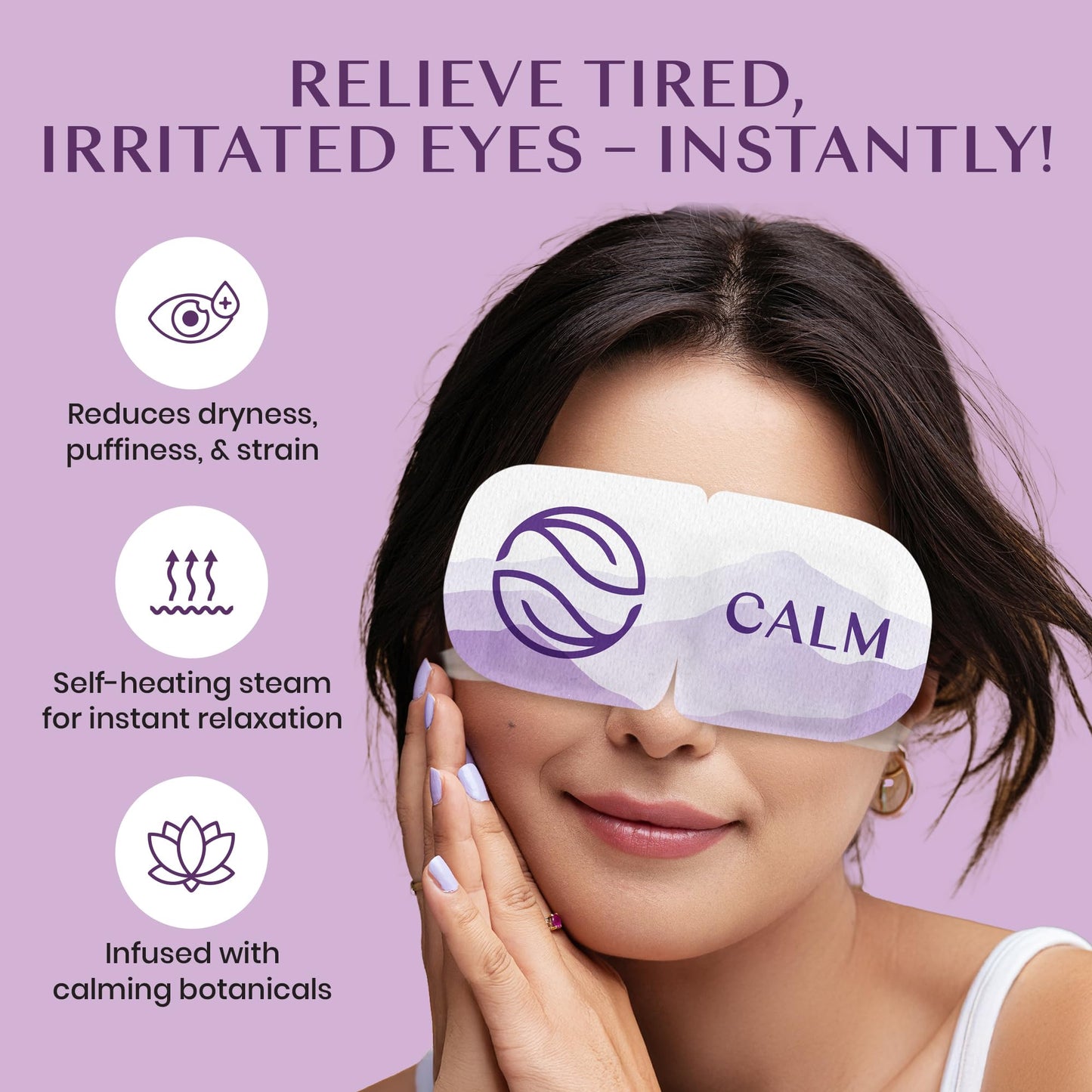 Body Restore Self Heated Steam Eye Mask 5 Pack - Easter Basket Stuffers, Relaxation Gifts for Her and Him, Best Friend, Stye Eye Treatment, Disposable Heating Pad, Travel Essentials - Lavender