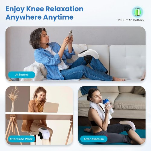 FSA Eligible Knee Massager with Heat and Red Light for Pain Relief, HSA Eligible Cordless Knee Massager with Vibration for Comfort & Relaxation, Gift for Mom, Dad, Grandma & Grandpa, Seniors