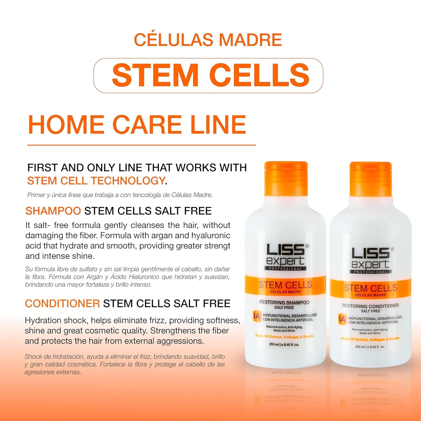 Liss Expert Stem Cells Smoothing Treatment 16.9 oz (8.45 oz x 2) for LONGER HAIR