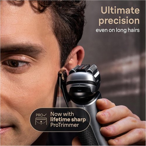 Braun Series 9 PRO+ Electric Razor - 5 Pro Shave Elements & Precision Trimmer | Wet & Dry, 60min Runtime
