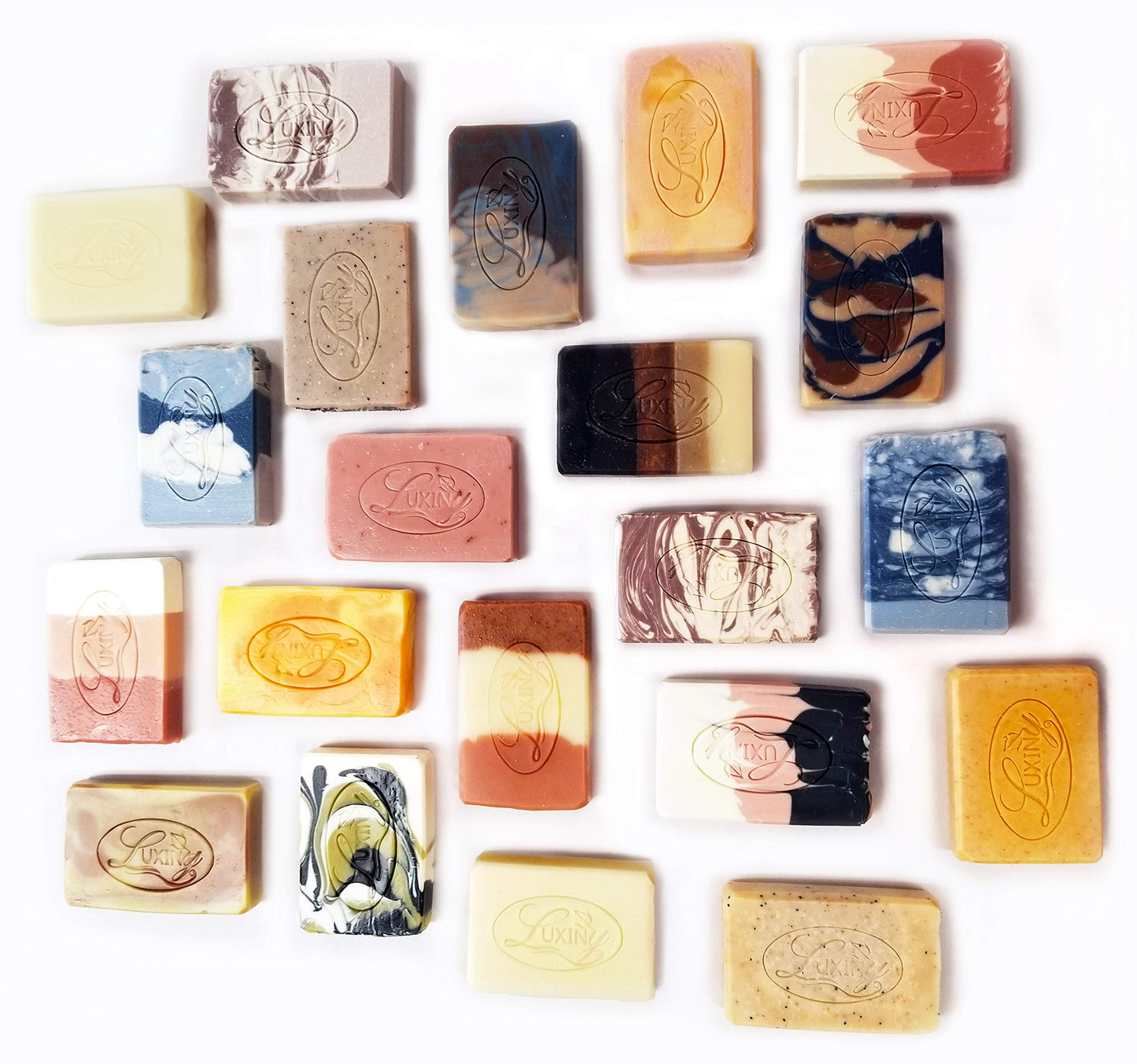 Natural Soap Bar, Luxiny Patchouli Scrub Handmade Body Soap and Bath Soap Bar is a Palm Oil Free Moisturizing Vegan Castile Soap with Essential Oil for All Skin Types Including Sensitive Skin (3 Pack)