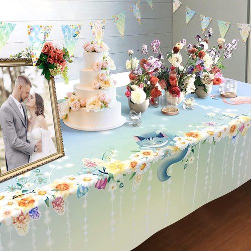 Cheerland Floral Tablecloth - 9x5 Ft Fabric for Tea Party & Spring Celebrations | Alice in Wonderland Theme