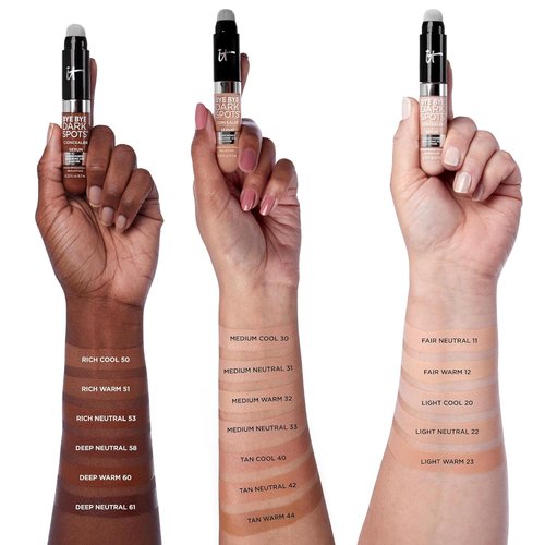 IT Cosmetics Bye Bye Dark Spots Concealer & Brightening Serum - 2% Niacinamide, Hyaluronic Acid, Caffeine - Medium Coverage, Natural Finish - 0.22 fl oz