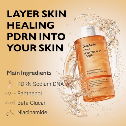 Genabelle PDRN Rejuvenating Toner - Deep Hydration & Skin Barrier Support with PDRN, Panthenol, Hyaluronic Acid - Soft & Glowing Skin - 10.14 fl.oz/300ml