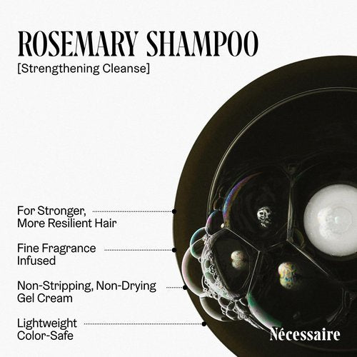 Nécessaire Rosemary Shampoo – Multi-Protein Strengthening Shampoo with Rosemary Oil, Ceramides + Proteins – Gentle Gel Cleanse for Thinning Hair, Breakage – Sulfate-Free + Color-Safe. 3.4 oz