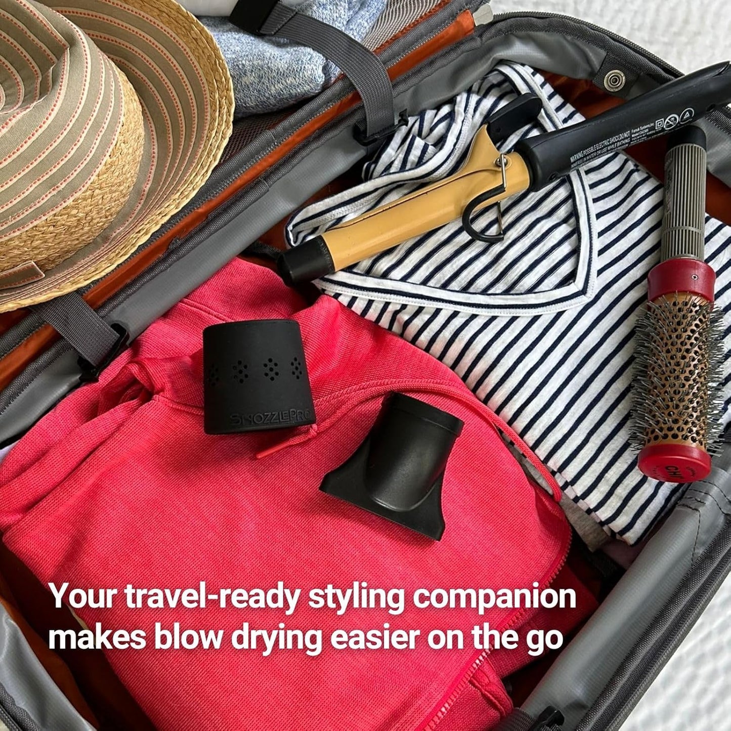 SnozzlePro Universal Hair Dryer Attachment - Patented No-Slip Adapter for 1.5โ to 2.25โ Nozzles