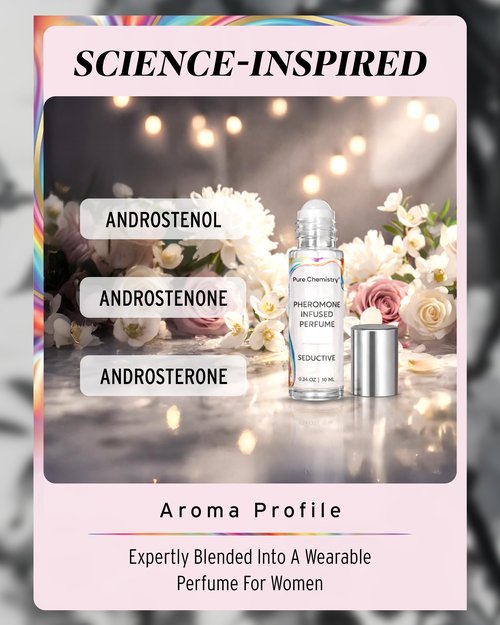 Pure Chemistry Pheromones Perfumes Cologne for Women - Roll On Perfume Oil with Enhanced Scents for Allure, Confidence and Presence - 10ml