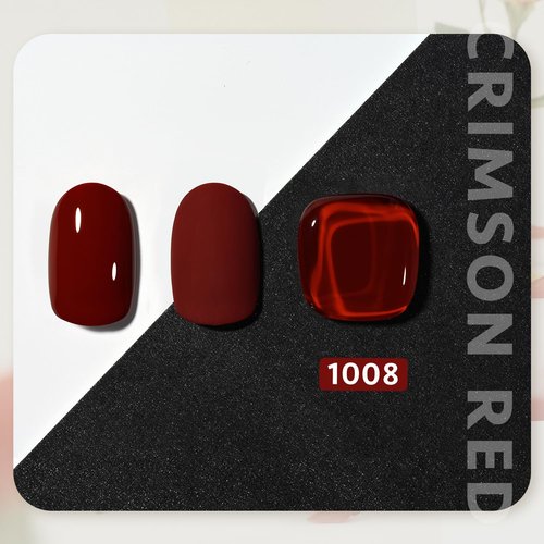 GAOY Red Gel Nail Polish, 16ml Soak Off Gel Polish, UV Light Cure for Nail Art DIY Manicure at Home, 1008 Crimson Red