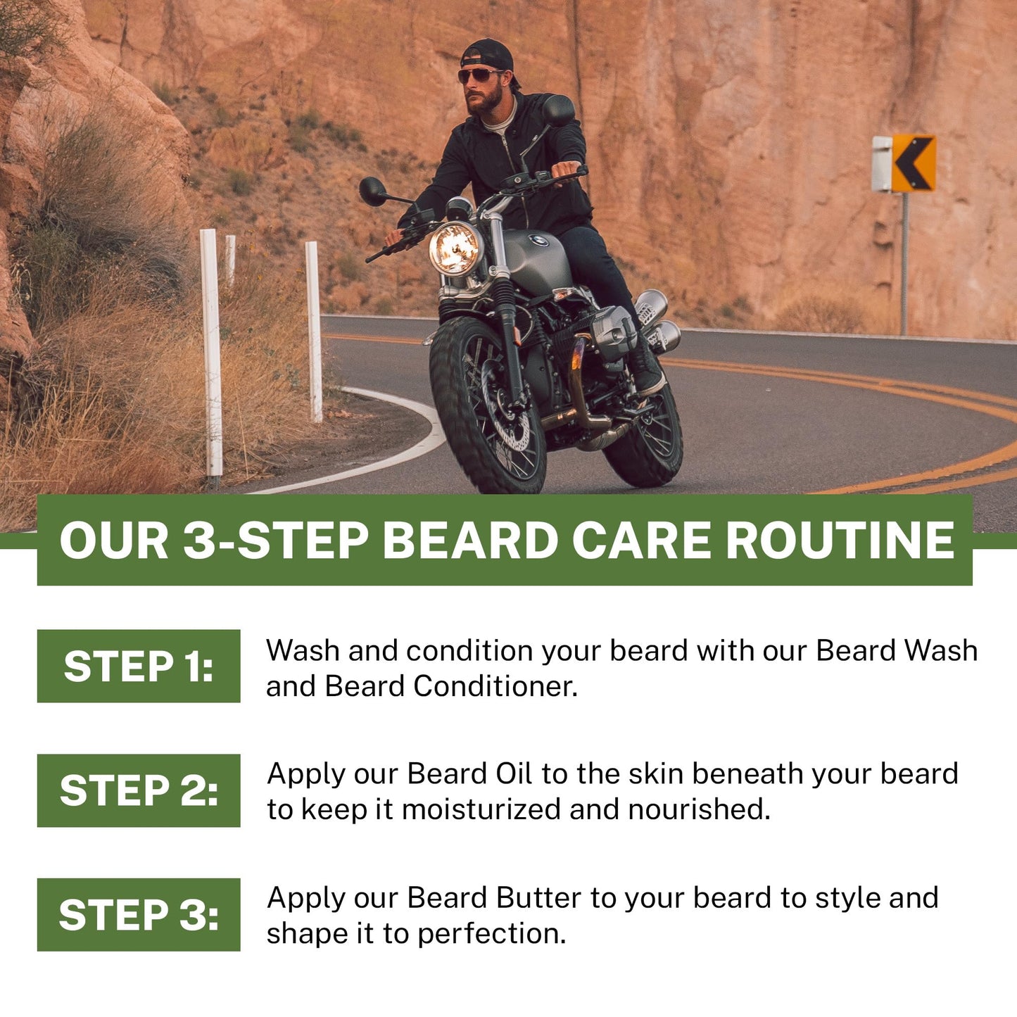 Live Bearded Complete Beard Grooming Kit - Wash, Conditioner, Butter and Oil - Made in the USA with All-Natural Ingredients - Mens Groom Set | Executive Scent - Cedar, Vanilla