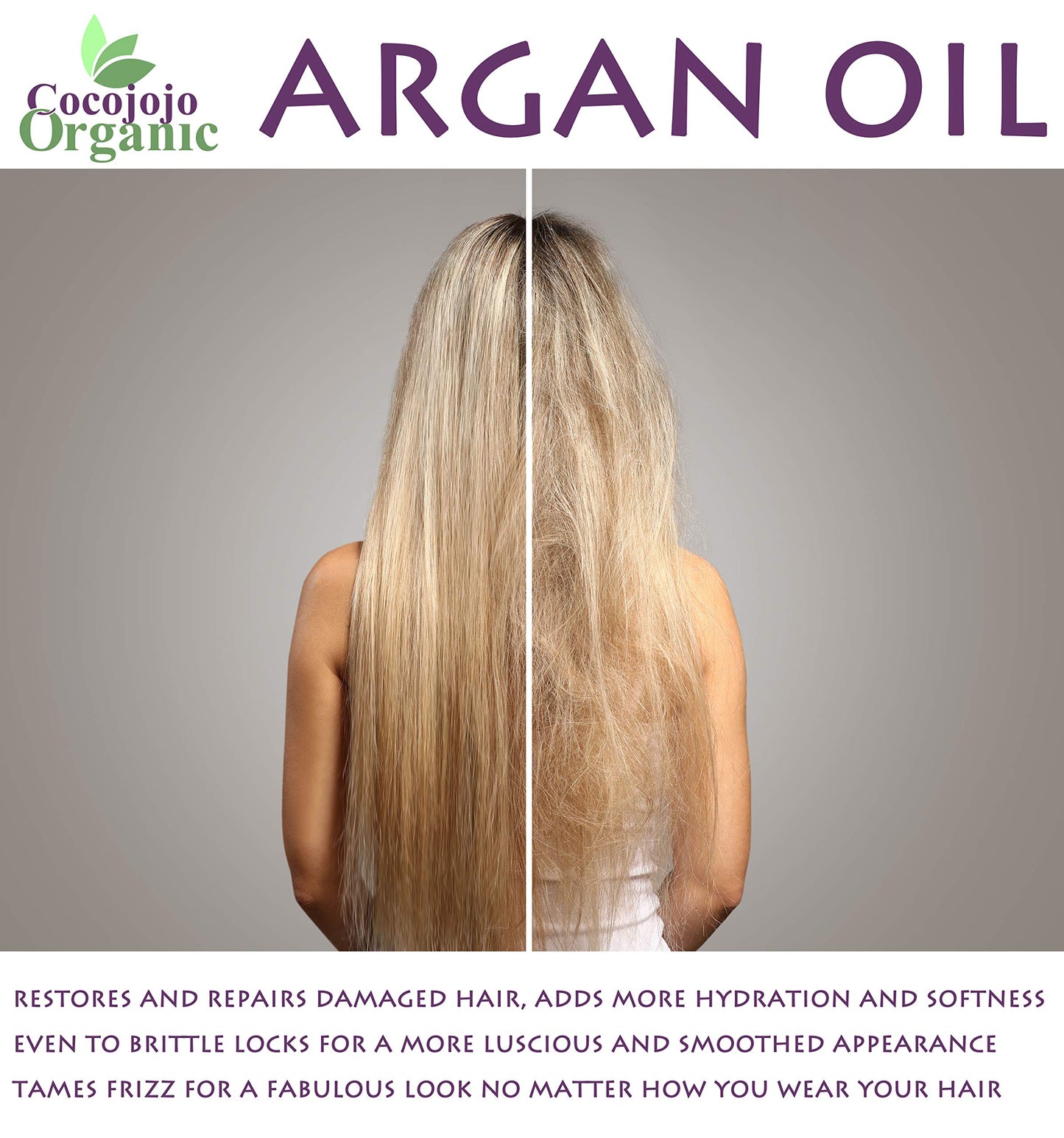 cocojojo Argan Oil Deodorized, Argan Oil for Hair, Hair Treatment Oils, Hair Oils, 100% Pure Argan Oil Organic, Argan Oil for Face, Unrefined Unscented Cold Pressed Extra Virgin - 16 Oz