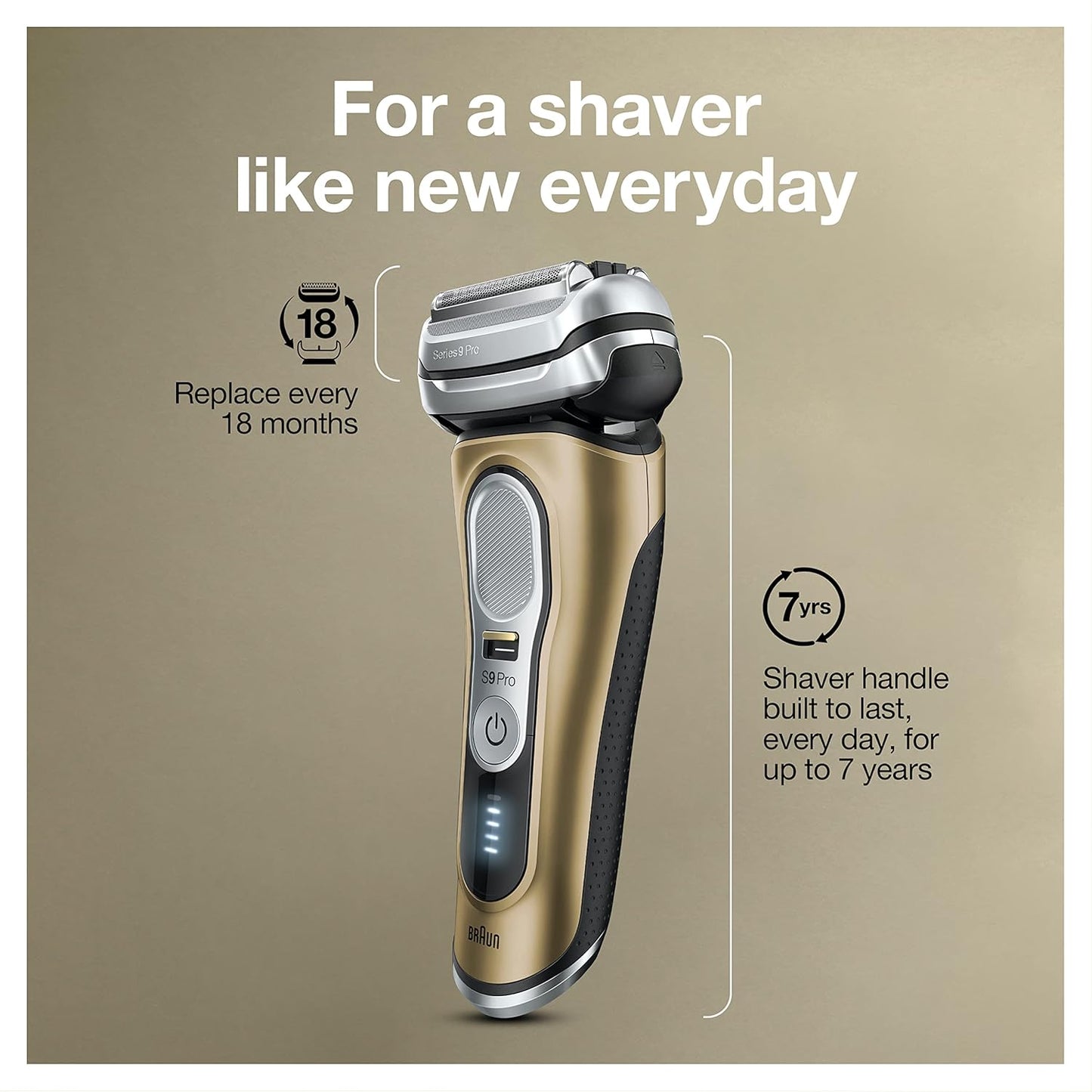 Braun Series 9 Pro 9419s Electric Shaver - Wet & Dry Razor with ProLift Trimmer & 4+1 Head