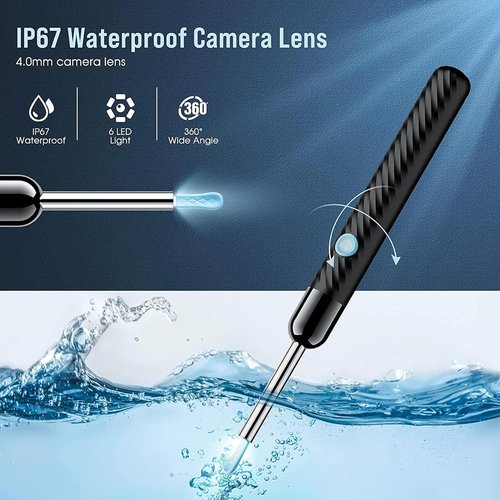 LEIPUT Ear Wax Removal Kit - 1080P Camera Ear Cleaner with 8-Piece Tool Set | Compatible with iOS & Android (Black)