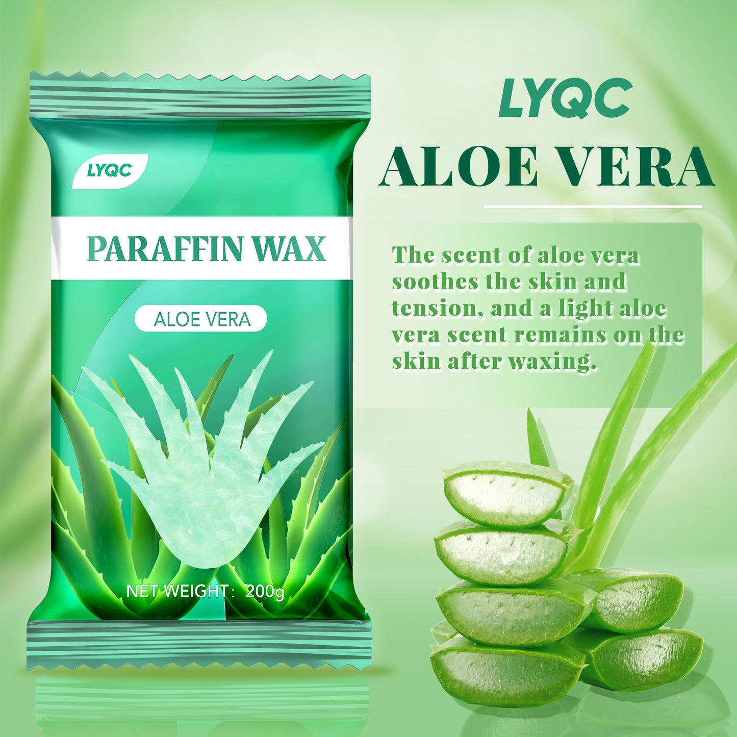 LYQC Paraffin Wax Refill, 10 packs of Paraffin Bath Wax for Hands and Feet for relief of stiff muscles and arthritic pain - deeply moisturises and protects the skin of the hands and feet (Aloe vera)