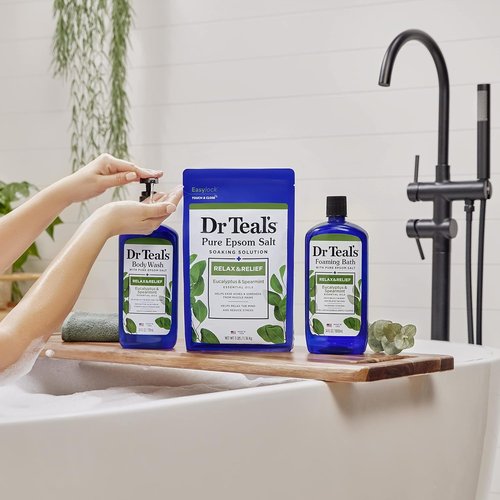 Dr Teal's Body Wash - Relax & Relief with Eucalyptus & Spearmint | 24 fl oz (Pack of 4)