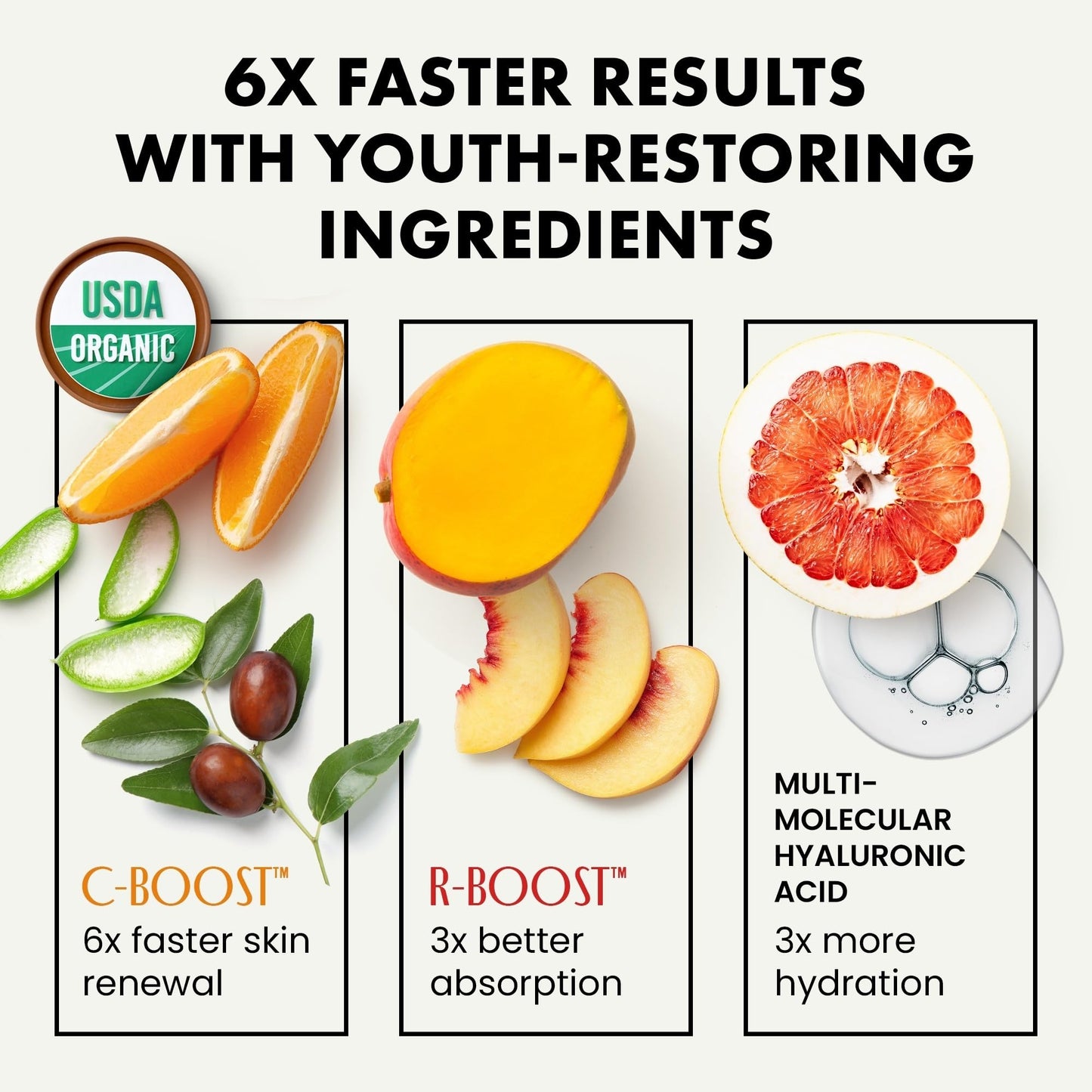 Eclat Skincare 3-Pack Face Serums - Vitamin C, Hyaluronic Acid, Retinol for Anti-Aging, Hydrating Care