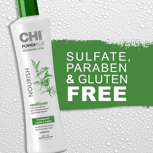 CHI PowerPlus Nourishing Conditioner - Hair Renewal System for Healthy Scalp & UV Protection | 12 Oz