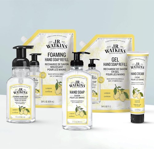 J.R. Watkins Hand Cream - Natural Moisturizing Hydrating Formula with Shea & Cocoa Butter | 3.3oz Lemon Cream