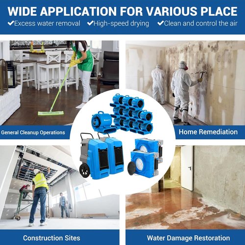 MOUNTO Water Damage Restoration Combo - 24 Air Movers, 4 Air Scrubbers & 4 LGR Dehumidifiers