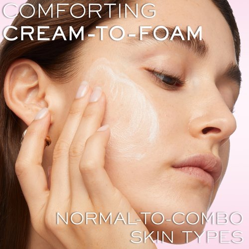 Lancôme Créme Mousse Confort Foaming Facial Cleanser | Comforting Cream Cleanser & Makeup Remover with Rosehip Oil | Gentle Hydrating Face Wash for Soft, Radiant Skin | 4.2 Fl Oz