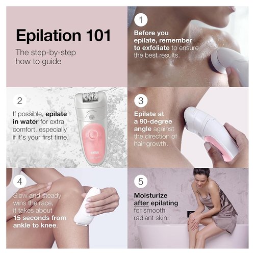 Braun Silk-épil 5 Epilator - Cordless Hair Removal Device with Shaver & Trimmer | 6-Piece Set