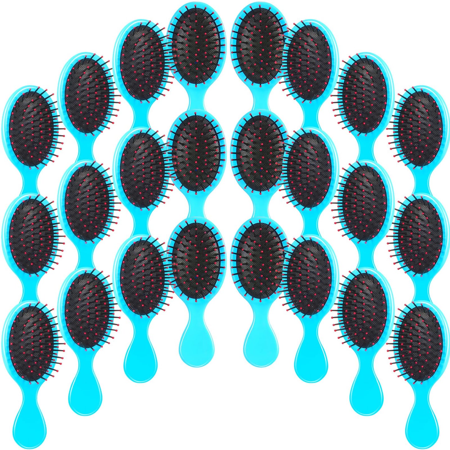 24 Pcs Mini Brush Hairbrush for Kids Girls Wet Little Travel Hairbrush Mini Hair Brush Detangling Soft Bristles Hair Brush for Most Hair Types Smoothing with Ease Knots (Blue)
