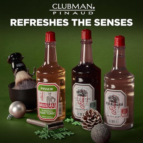 Clubman Pinaud Hair Tonic - Classic Greaseless Grooming Tonic for Men, Stimulates Scalp & Revitalizes Hair, 12.5 fl oz