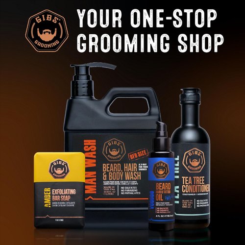 GIBS Grooming Beard Oil - Signature Formula for Hair & Tattoo Care | 1 oz Skull Jar