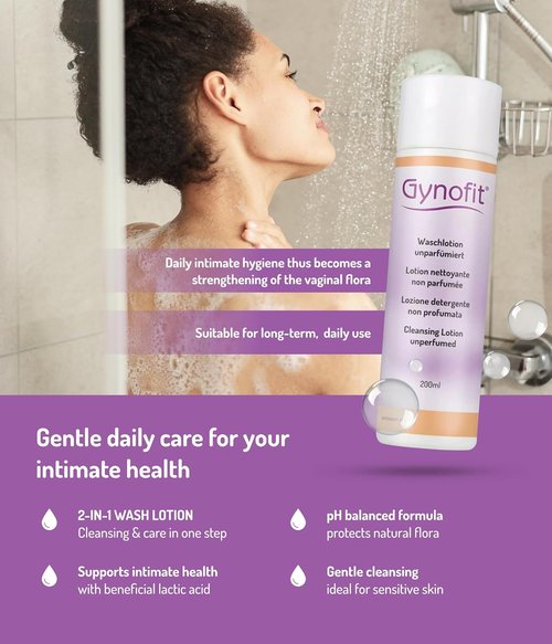 Gynofit Vaginal Health Bundle - pH-Balancing Cleansing Lotion & Lactic Acid Gel (12 Count) | Gynecologist Recommended Daily Intimate Care