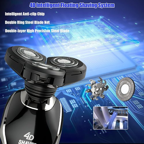 BestMal 5-in-1 Electric Shaver Razor for Men - Waterproof Rechargeable with Nose Trimmer & Face Brush
