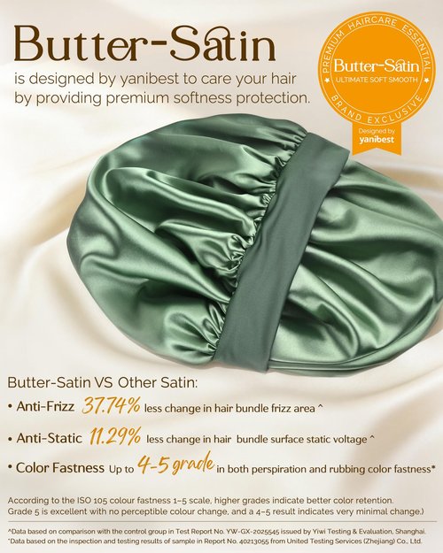 YANIBEST Silk Bonnet for Sleeping Women, Double Layer Hair Satin Bonnets with Elastic Band, Sleep Cap Curly Natural Hair