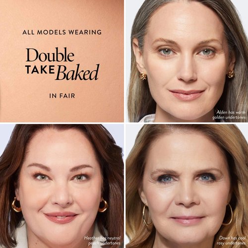LAURA GELLER NEW YORK Baked Double Take Powder Foundation - Fair - Buildable Medium to Full Coverage - Matte Finish